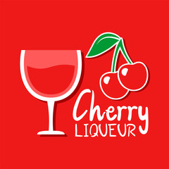 Cherry liqueur illustration