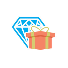 Gift Diamond Logo Icon Design
