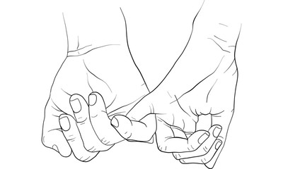 hand holding hand together vector