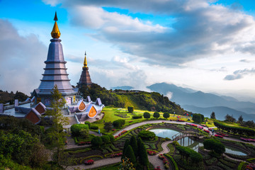 Naklejka premium The Great Holy Relics Pagoda Nabhapolbhumisiri, Chiang mai, Thailand