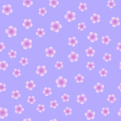 Seamless pattern with pink flower on pink background. Vector.
