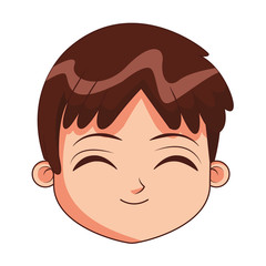 Cute boy face cartoon vector illustration graphic design