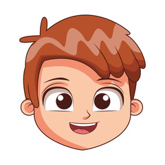 Obraz premium Cute boy face cartoon vector illustration graphic design