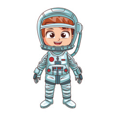 Astronaut girl cartoon vector illustration graphic design