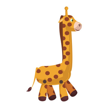 Stuffed giraffe cartoon vector illustration graphic design