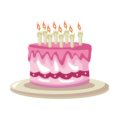Birthday cake cartoon vector illustration graphic design