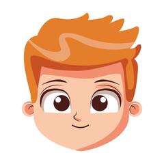 Cute boy face cartoon vector illustration graphic design
