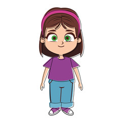 Beautiful girl cartoon vector illustration graphic design