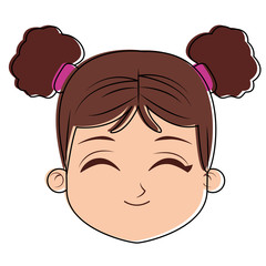 Beautiful girl face cartoon vector illustration graphic design