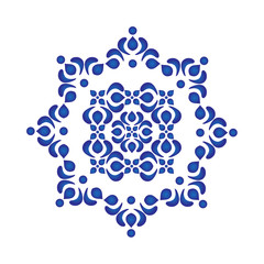 Round Ornament Arabesque blue