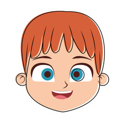 Obraz premium Cute boy face cartoon vector illustration graphic design