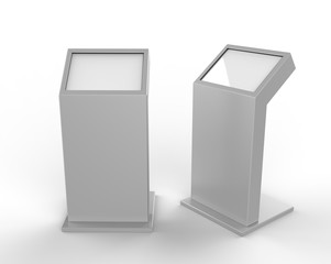 LCD Touch Screen Display Interactive Kiosk Digital Signage Hd Screen,Touch Display Kiosk Product. 3d render illustration.