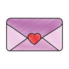 envelope with heart seal vector illustration design