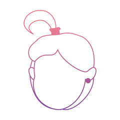 cute and little girl head vector illustration design