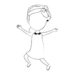 cute and little girl celebrating vector illustration design