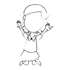 cute and little girl celebrating vector illustration design