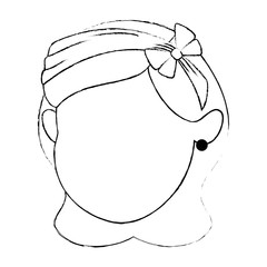 cute and little girl head vector illustration design