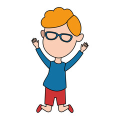 cute and little boy celebrating vector illustration design