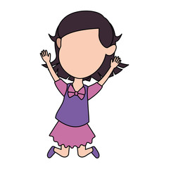 cute and little girl celebrating vector illustration design