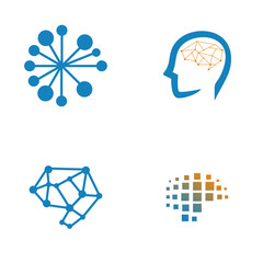 brain logo vector icon illustration collection
