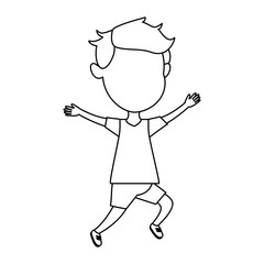 cute and little boy celebrating vector illustration design