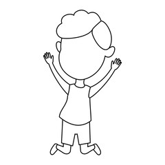 cute and little boy celebrating vector illustration design