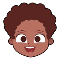 Cute boy face cartoon vector illustration graphic design