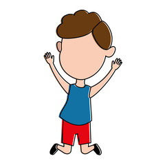 cute and little boy celebrating vector illustration design