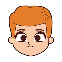 Cute boy face cartoon vector illustration graphic design
