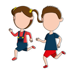 cute and little kids celebrating vector illustration design