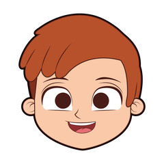 Cute boy face cartoon vector illustration graphic design