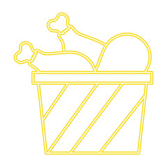 delicious chicken thighs in pot vector illustration design