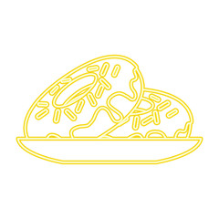 delicious and sweet donut in dish vector illustration design