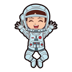 Astronaut girl cartoon vector illustration graphic design