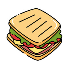 delicious sandwish fast food icon vector illustration design