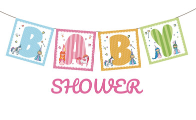 Baby shower banner - obrazy, fototapety, plakaty