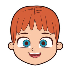Cute boy face cartoon vector illustration graphic design