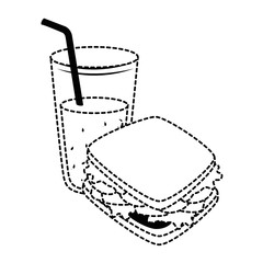 delicious sandwish with juice vector illustration design