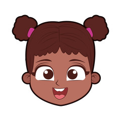 Beautiful girl face cartoon vector illustration graphic design