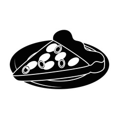 delicious pizza portion with dish vector illustration design