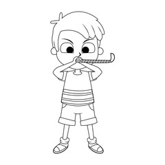 Cute boy on birthday vector illustration graphic design