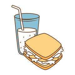 delicious sandwish with juice vector illustration design