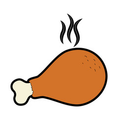 delicious chicken thigh icon vector illustration design