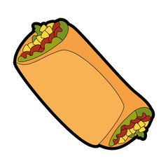 delicious Mexican burrito icon vector illustration design