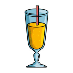delicious juice cup with straw vector illustration design