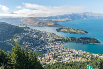 Fototapeta na wymiar Queenstown New Zealand from above