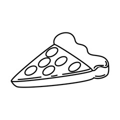 delicious pizza portion icon vector illustration design