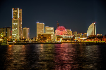Night View of Yokohama Minatomirai,Yokohama, Kanagawa Prefecture, Japan 