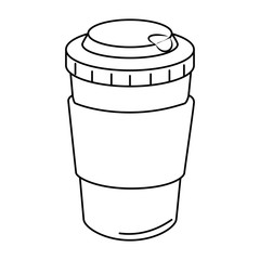 delicious coffee in plastic cup vector illustration design