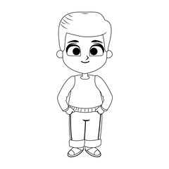 Cute boy cartoon vector illustration graphic design